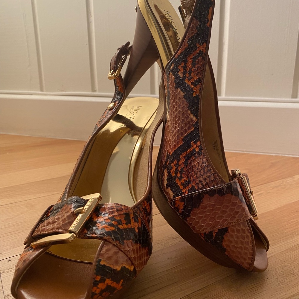 Michael Kors Python Heels Worn Once!! Like New. B… - image 8